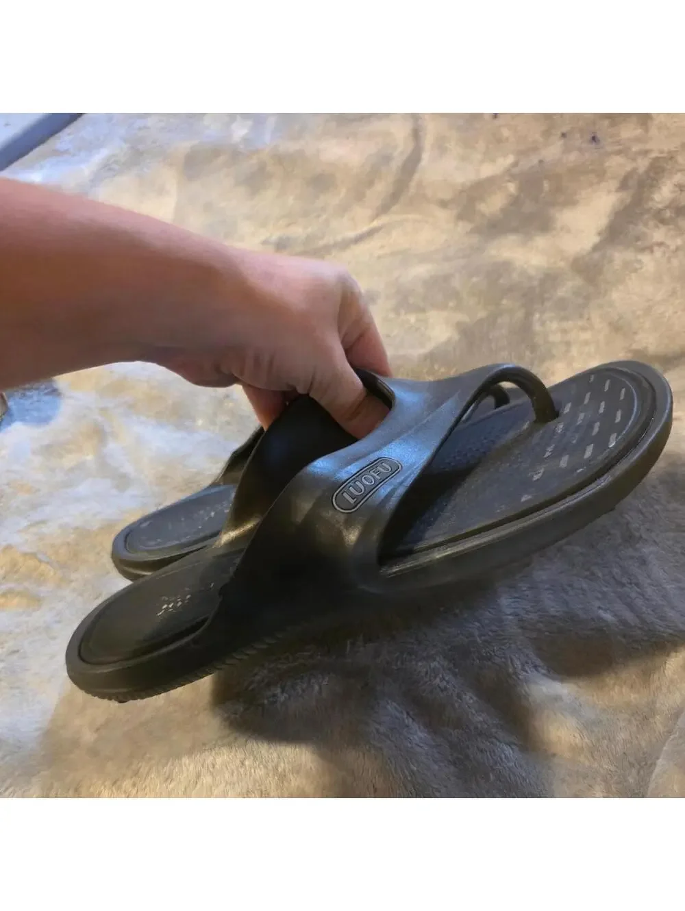 Black wofu flip flops size 12 #flipflops #comfort